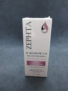 Zephta H-Regrow 2.0 Rice Nutri Spray 1.7 fl.oz. 50ml, Natural Biotin/Caffeine